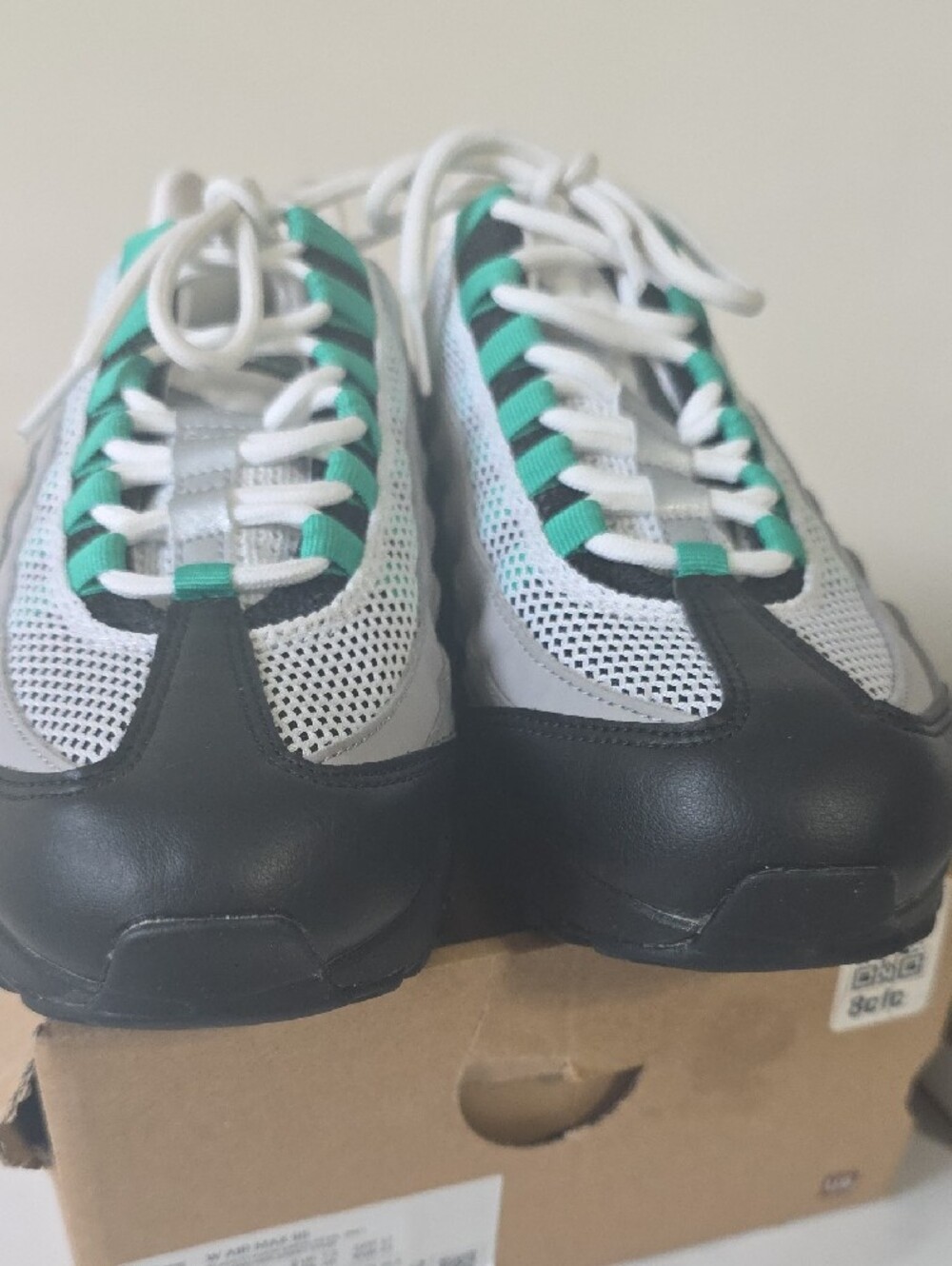 Nike Air Max 95 Gray and Teal Athletic Sneakers - Picture 6 of 10